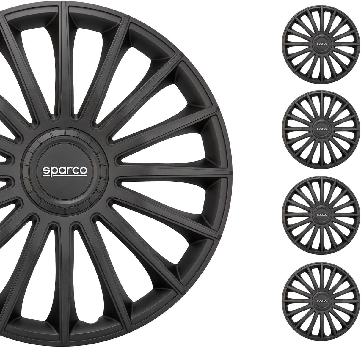 Sparco Radzierblenden Treviso 16 Zoll Schwarz - Satz mit 4 Stück