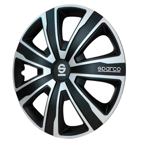 Sparco Radzierblenden Palermo 16 Zoll Silber/Schwarz - Satz mit 4 Stück