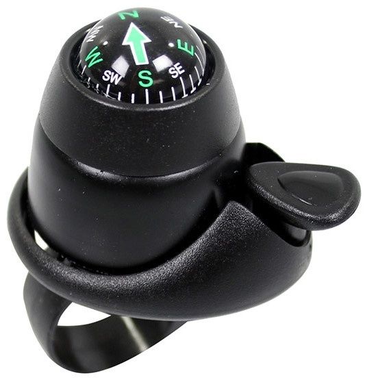 Bicycle bell Widek with built-in compass - black