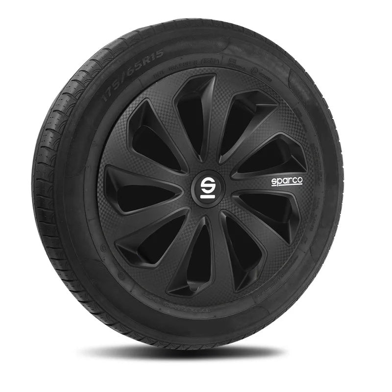 Sparco Radzierblenden Sicilia 16 Zoll - Schwarz/Carbon - Satz mit 4 Stück