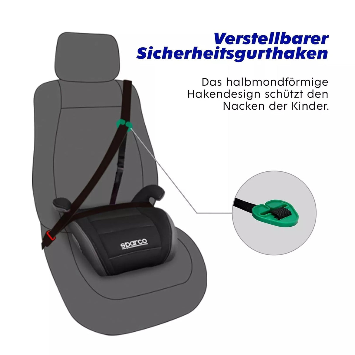 Sparco Kindersitz F100KI Schwarz/Grau i-Size 125-150 cm (ECE-R129/03)