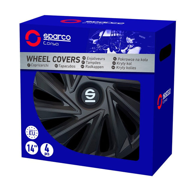 Sparco Wheel Covers Varese 14 Inch Black - Set of 4 pieces