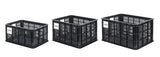 Recycled bicycle crate Basil Crate MIK S 17.5 liters 29 x 39 x 20 cm - black