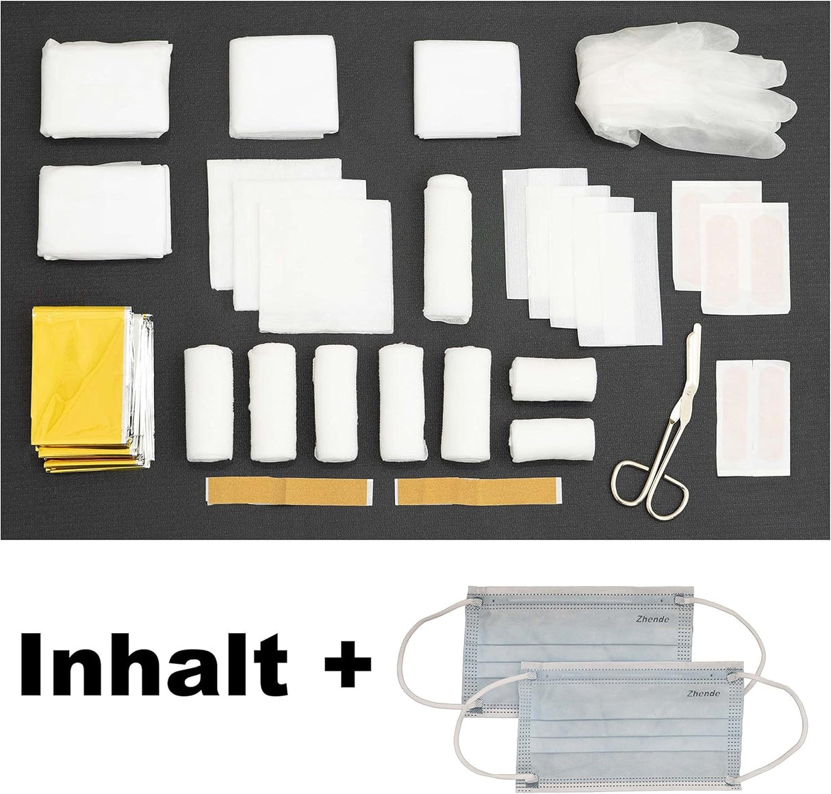 PETEX 2 in 1 Verbandtasche Plus, Inhalt nach DIN13164:2022 in Rot, Erste-Hilfe, First-Aid-Kit