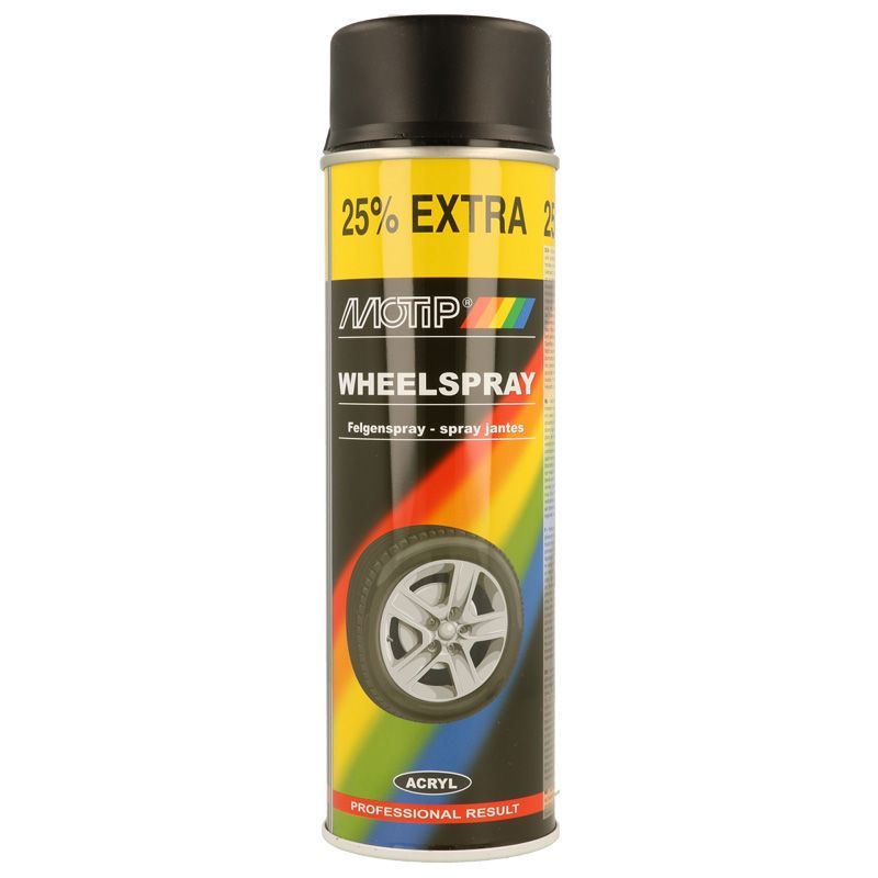 Motip Wheel Spray - Black matt - 500ml