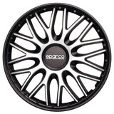 Sparco Wheel Covers Roma - 16-inch - Silver/Black - Set of 4 pieces